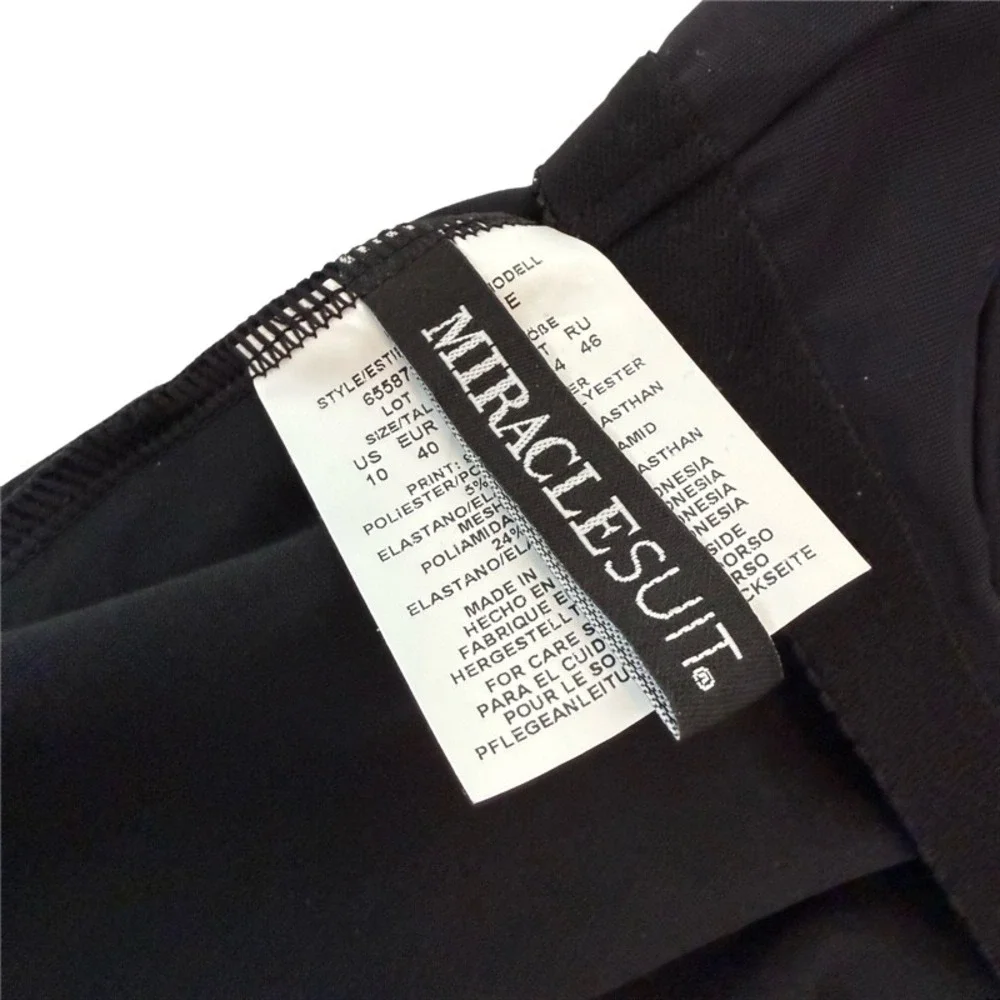 MIRACLESUIT Iridium Mirage Black Gold Underwire Tiered Tankini Swim Top‎ Size 10